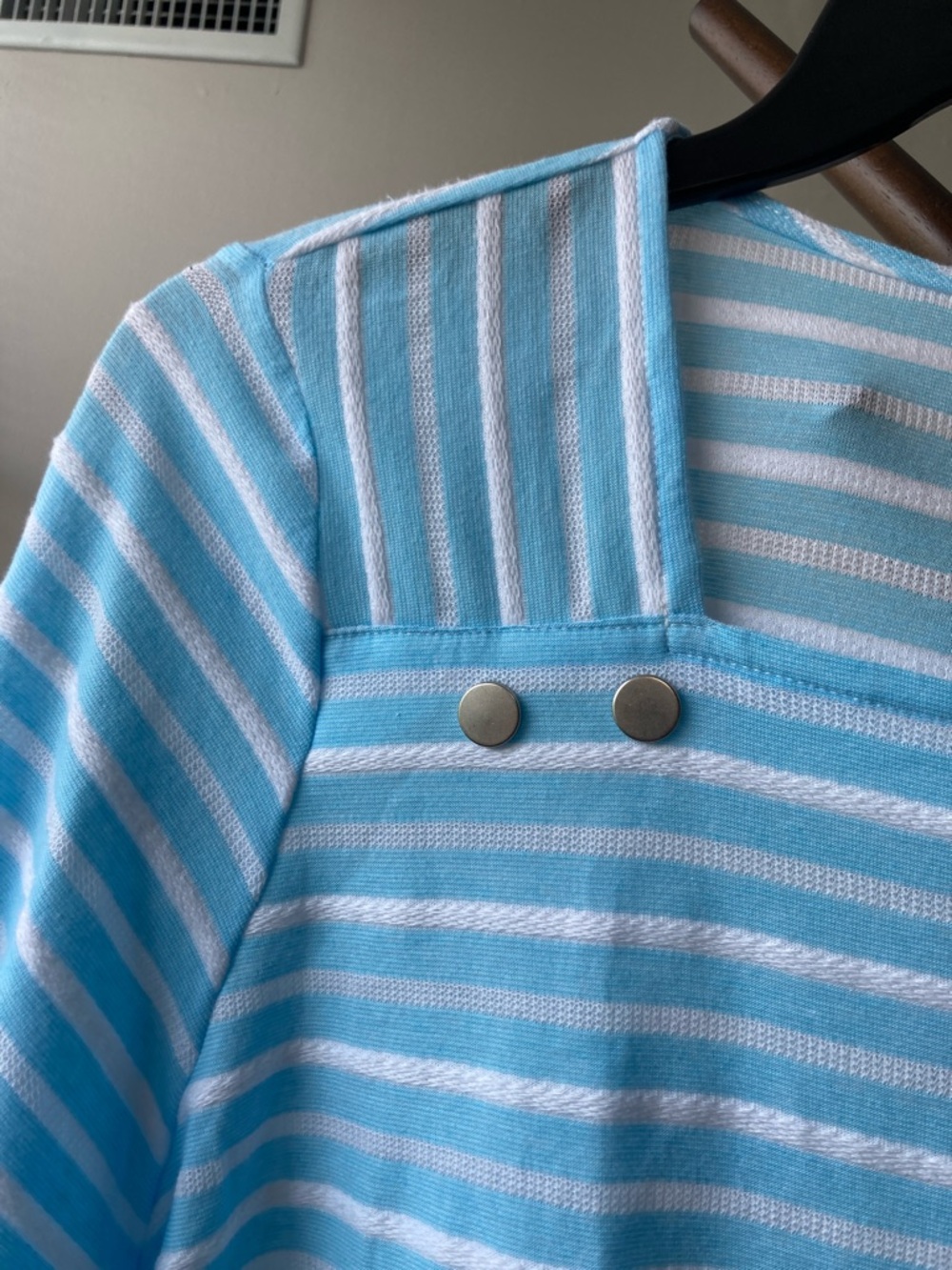 Ruby Rd stripes pattern top with metallic design details size 1X - Picture 4 of 17